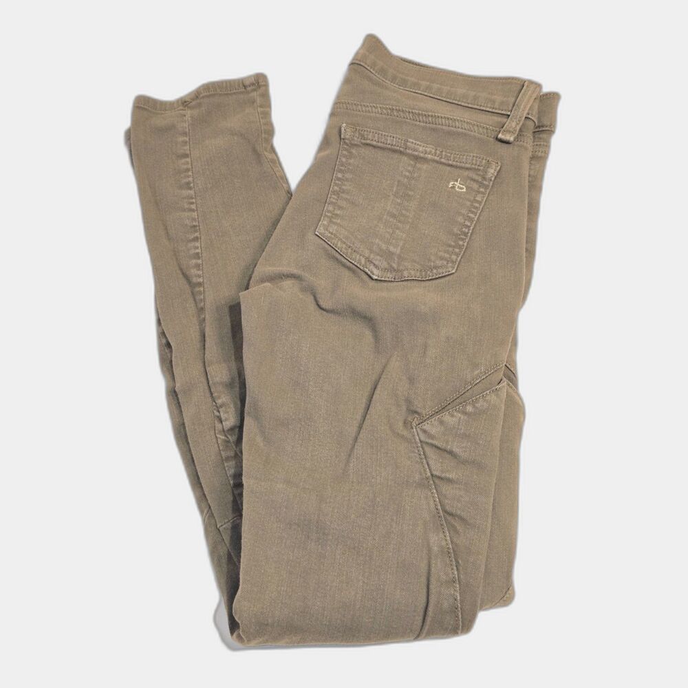 Rag & Bone/JEAN Skinny Cargo Moto Jeans | Women's Size 25 | Army Green - Picture 3 of 9